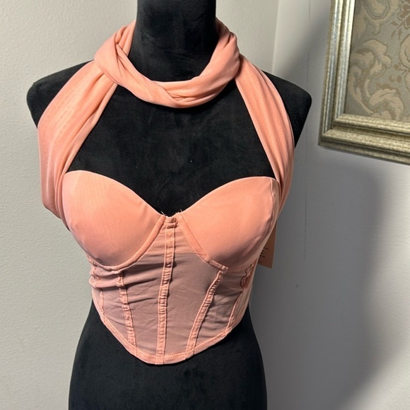SHEIN Bae pink bustier camisole Sz 6 versatile camisole top new - Picture 2 of 8